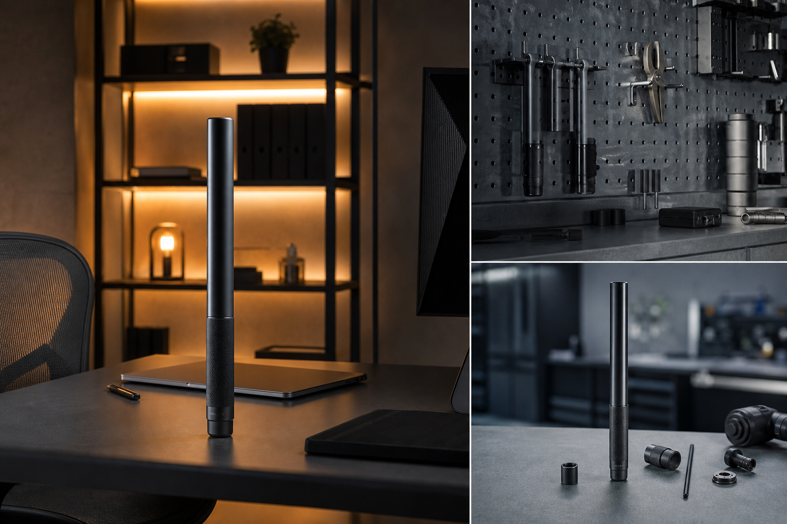 Office and workshop scenes split between neutral 4000K and cool 5000K lighting