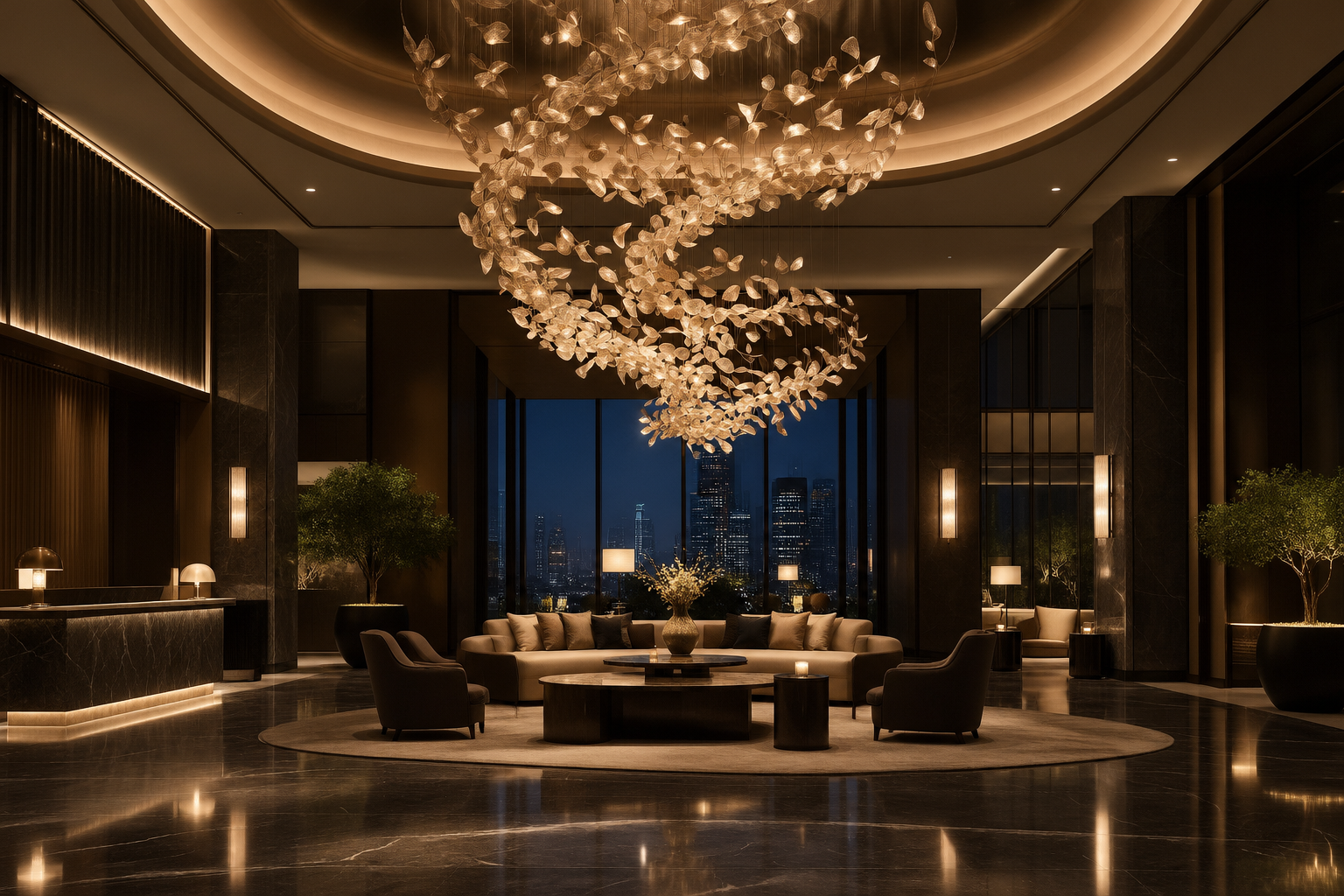 Hotel hospitality lighting scene