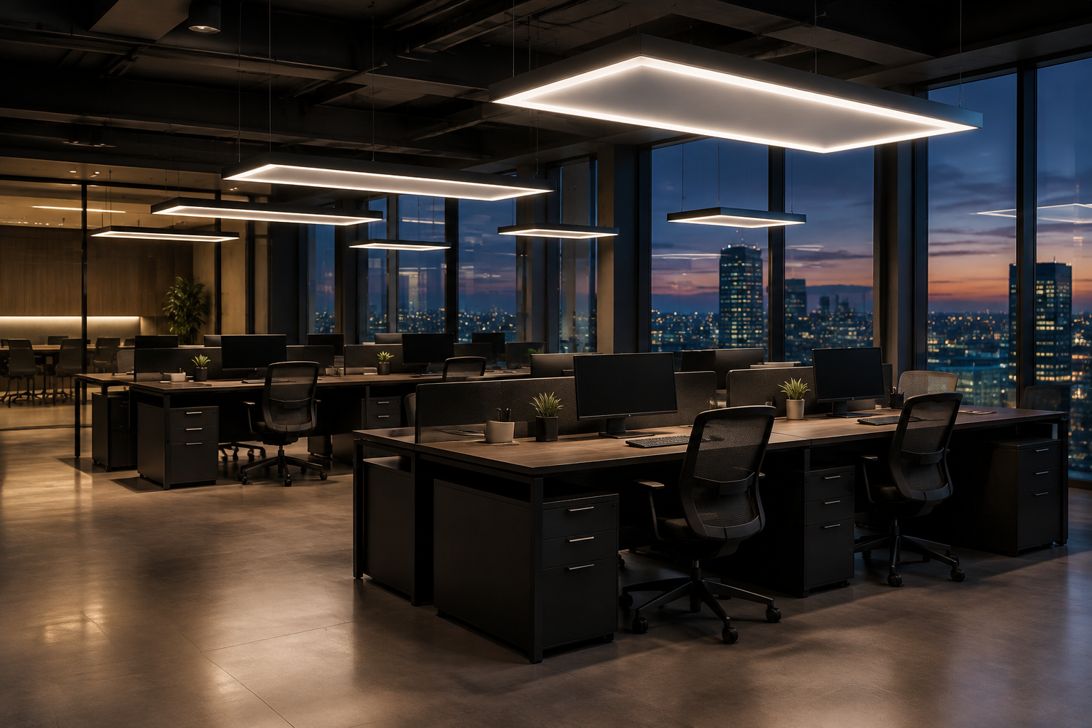 AURELUX office lighting — illustrative photography