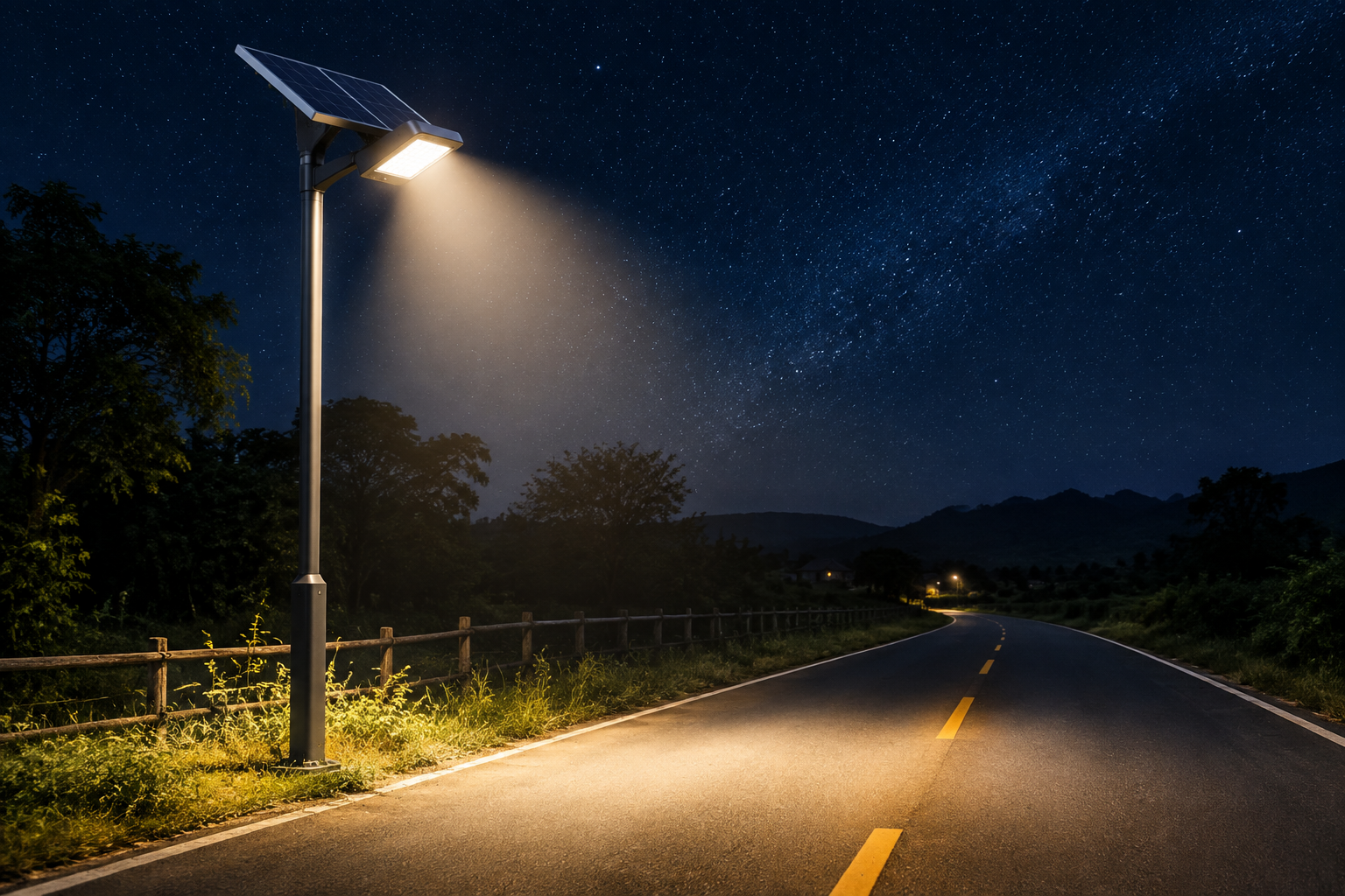 AURELUX solar lights — illustrative photography