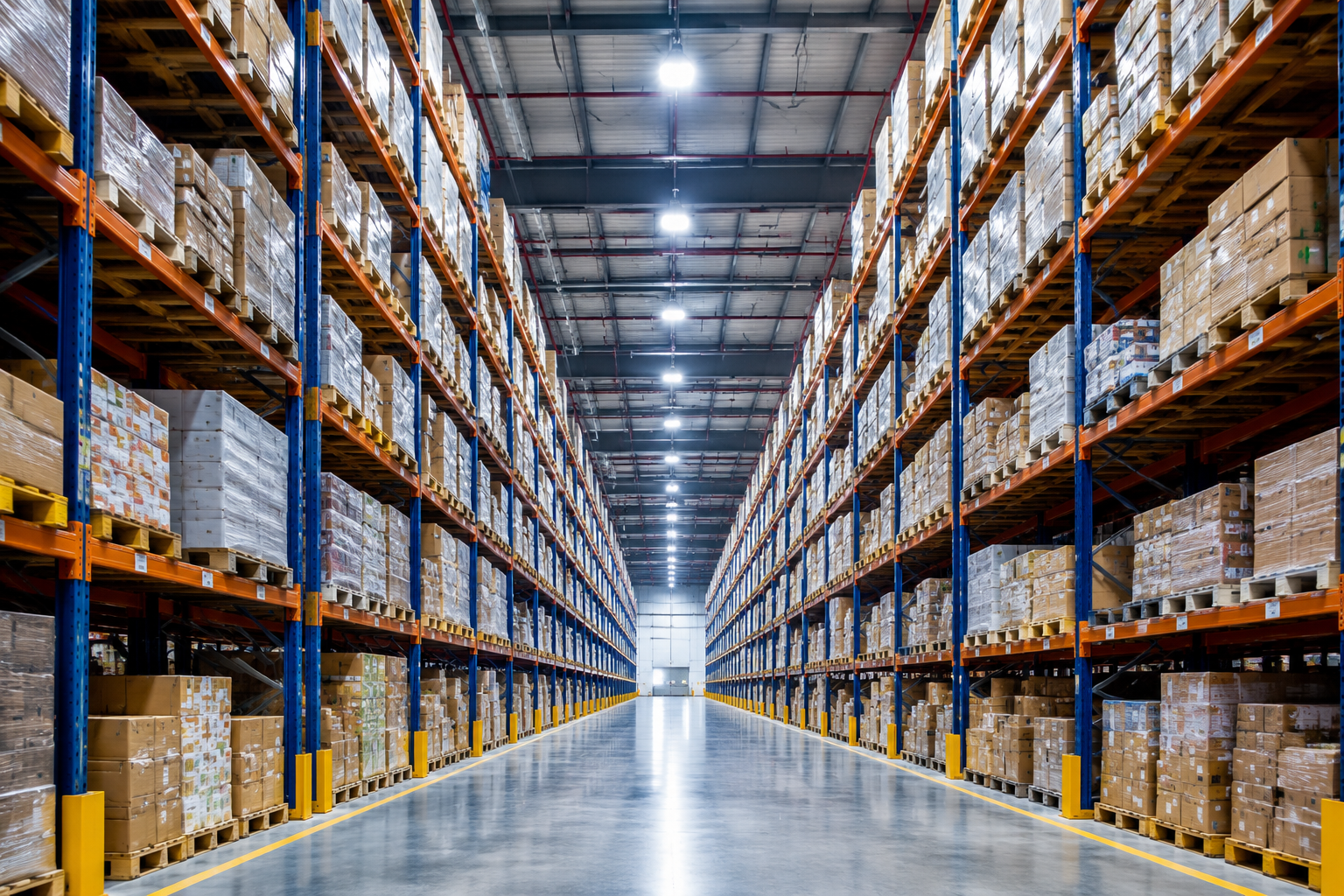 Warehouse high bay lighting scene